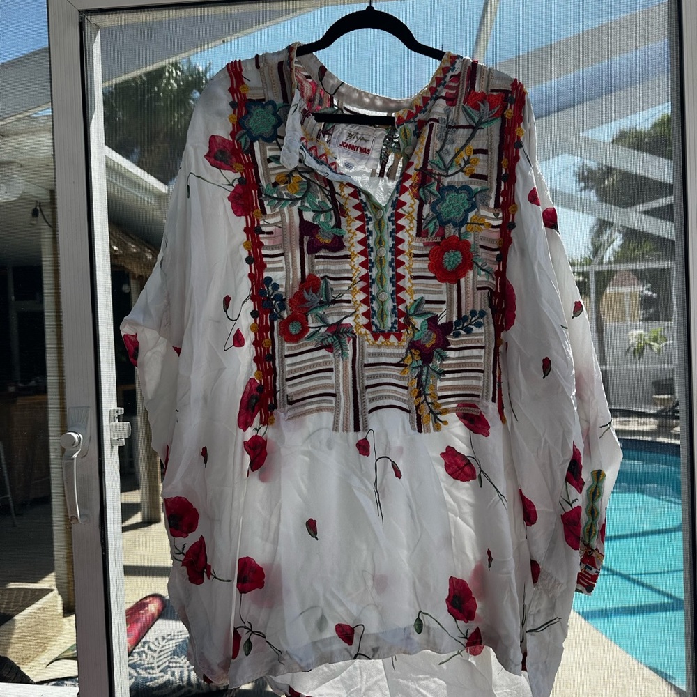 Johnny Was 2 XL damaged top